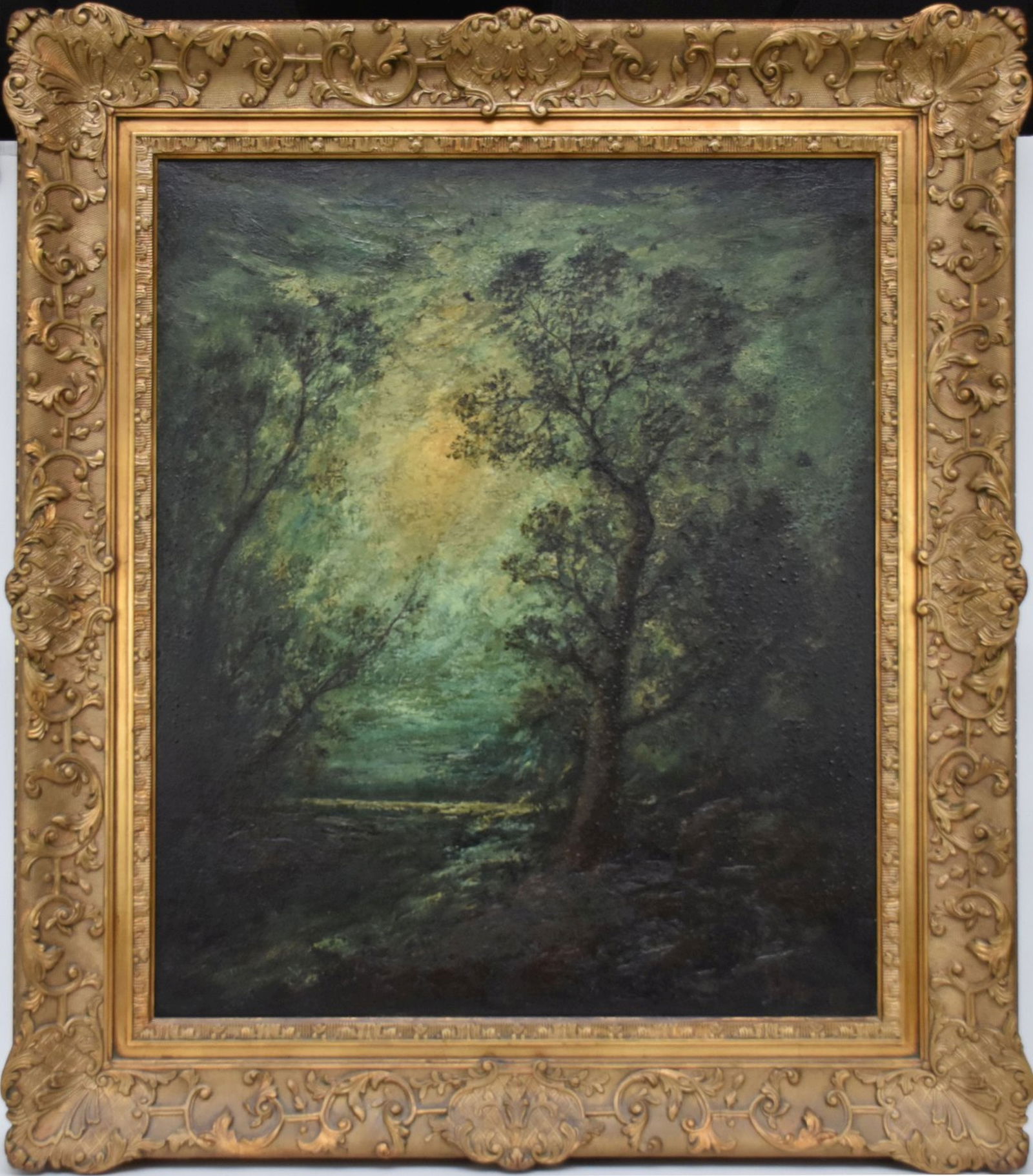 Hudson Mindell Kitchell (American 1862 - 1944) 19th century oil on canvas, Nocturnal Landscape. (1 of 11)