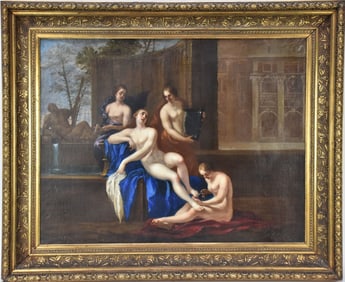 OLD MASTER PAINTING: JOHANN VON SPILLENBERG (German b. 1628-1679) Bathsheba (The Bathers) Oil on
