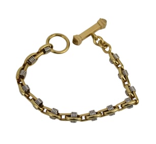 18K Yellow & Whit Gold Bracelet. 7.5" wt. 18.3 grams