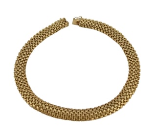 14K Yellow Gold Collar Necklace. 16" wt. 73.5 grams