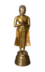 Large Brass/Bronze Buddha, 53"h x 13"w base
