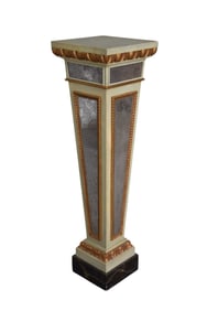 Decorative Pedestal, Mirrored Sides Gold Accents. 44"h x 12"w