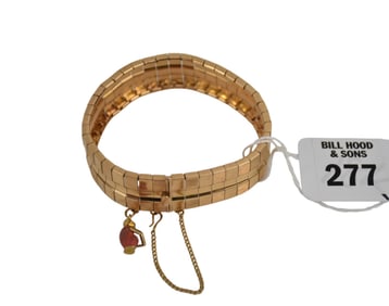 18K yellow Gold Bracelet. Wt. 35 grams, length 7"