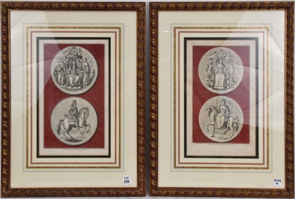 18th Century Engravings, The Great seal of King George and Queen Anne.
