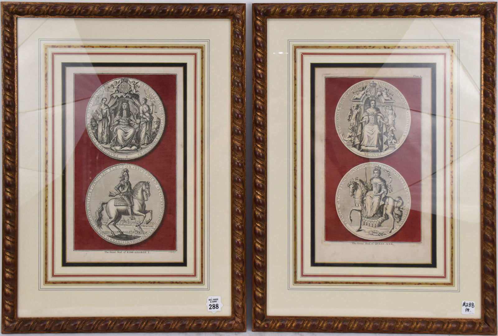 18th Century Engravings, The Great seal of King George and Queen Anne. (1 of 11)