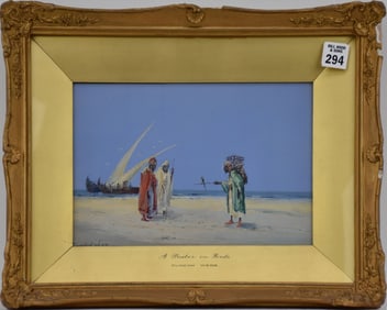 Duncan Webb (UK 19th century), Watercolor/Gouache - "A Dealer in Birds", sight size 7 x 10 inches.