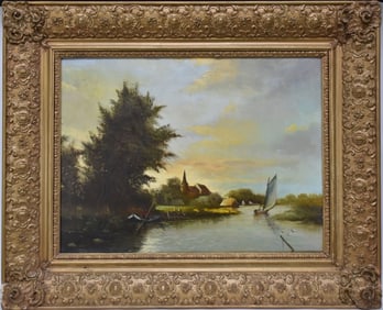English school, oil on canvas, no apparent signature 23 1/2 x 31 1/2“