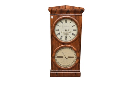 Oak Case Detroit Regulator/Barometer Clock