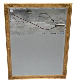 Beveled Mirror with Asian Butterfly Motif Frame, 44"h x 34"w