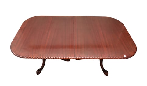 Mahogany Double Pedestal Dining Table with Rope