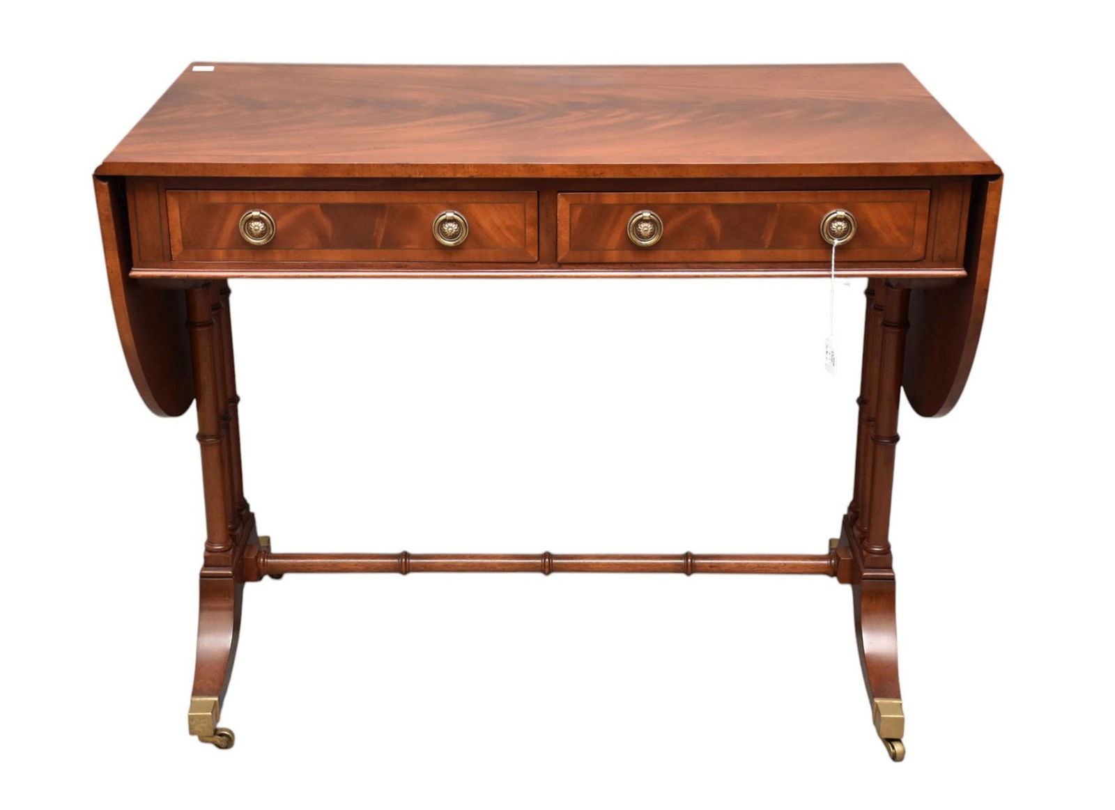 Mahogany Sofa Table Drop Ends and 2 Side by Side Drawers. 29"h x 37"w x (1 of 6)