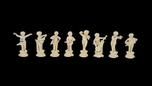 8 Ceramic Italian Cherubs with Instruments