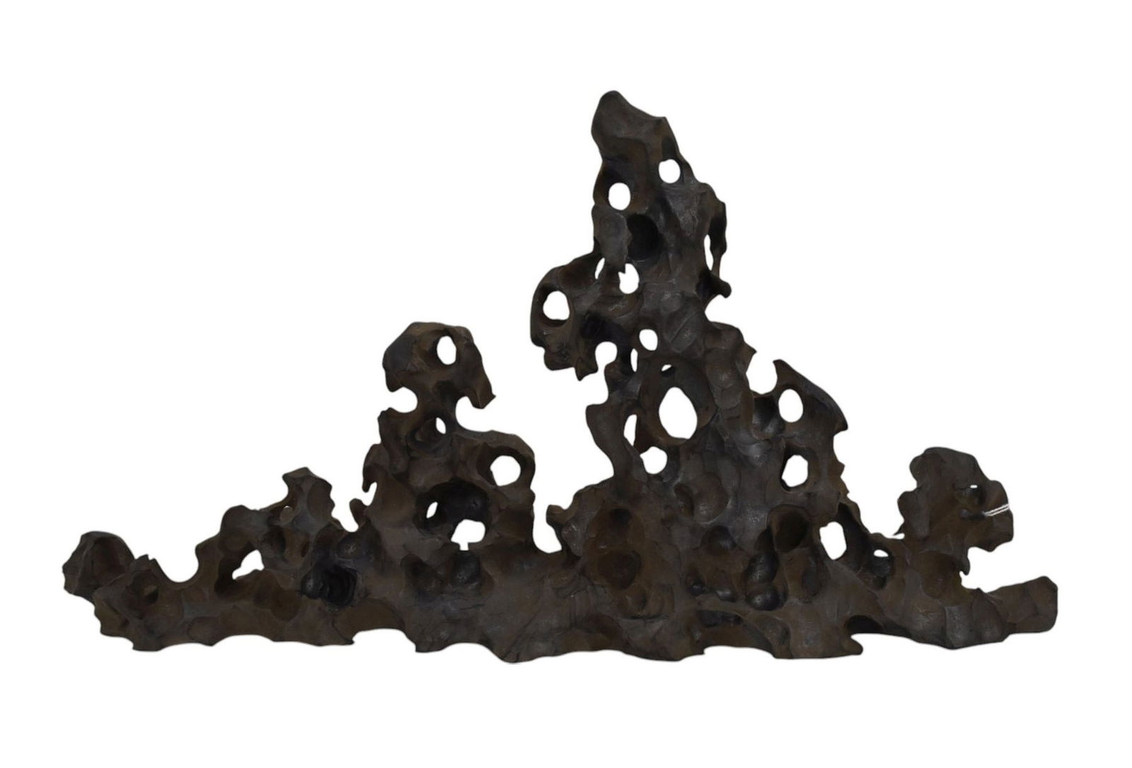 A Chinese Scholar's Rock Gongshi, Signed - Scholar's Rock formation of dark gray stone, with patina. (1 of 8)