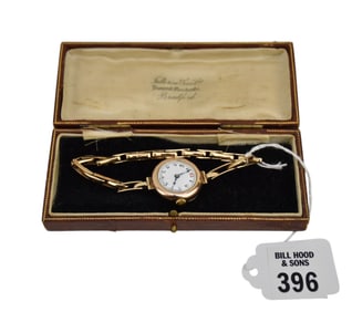 9K Yellow Gold Buren Watch 28mm wt. 21.4 grams working 7"