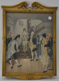 Antique HA Ogden print depicting George Washington escorting his step-granddaughter Nelly Custis on