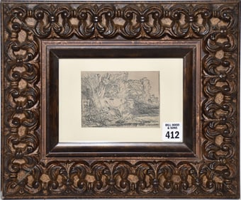 Rembrandt Van Rijn (Dutch 1606-1669) Etching- The Bull, B253. 19th Century After Rembrandt. 3 x 4