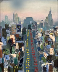 Charles D’Amico oil on canvas, cityscape, canvas size 20 x 16in. overall frame size 30 x 26in.