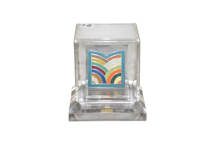 Frank Stella Metropolitan Museum Centennial Medallion 3 x 3 inches. in Plexiglas case 6-1/2 x 6