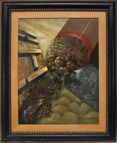 Abstract painting, Jesus Emmanuel Villarreal (Born 1984) is active/lives in United States. 1996. Oil