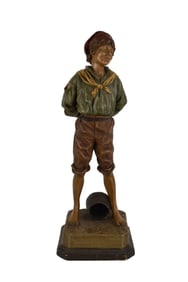 Vintage Dutch Boy Standing, Plaster Impressed. 23"h x 8"w