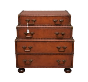 Theodore Alexander 4 Drawer Luggage Motif Dresser, 32"h x 30"w x 20"d