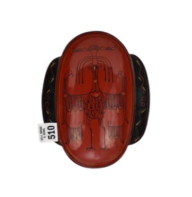 Chinese Lacquered "Ear Cup", 7"w x 6"d