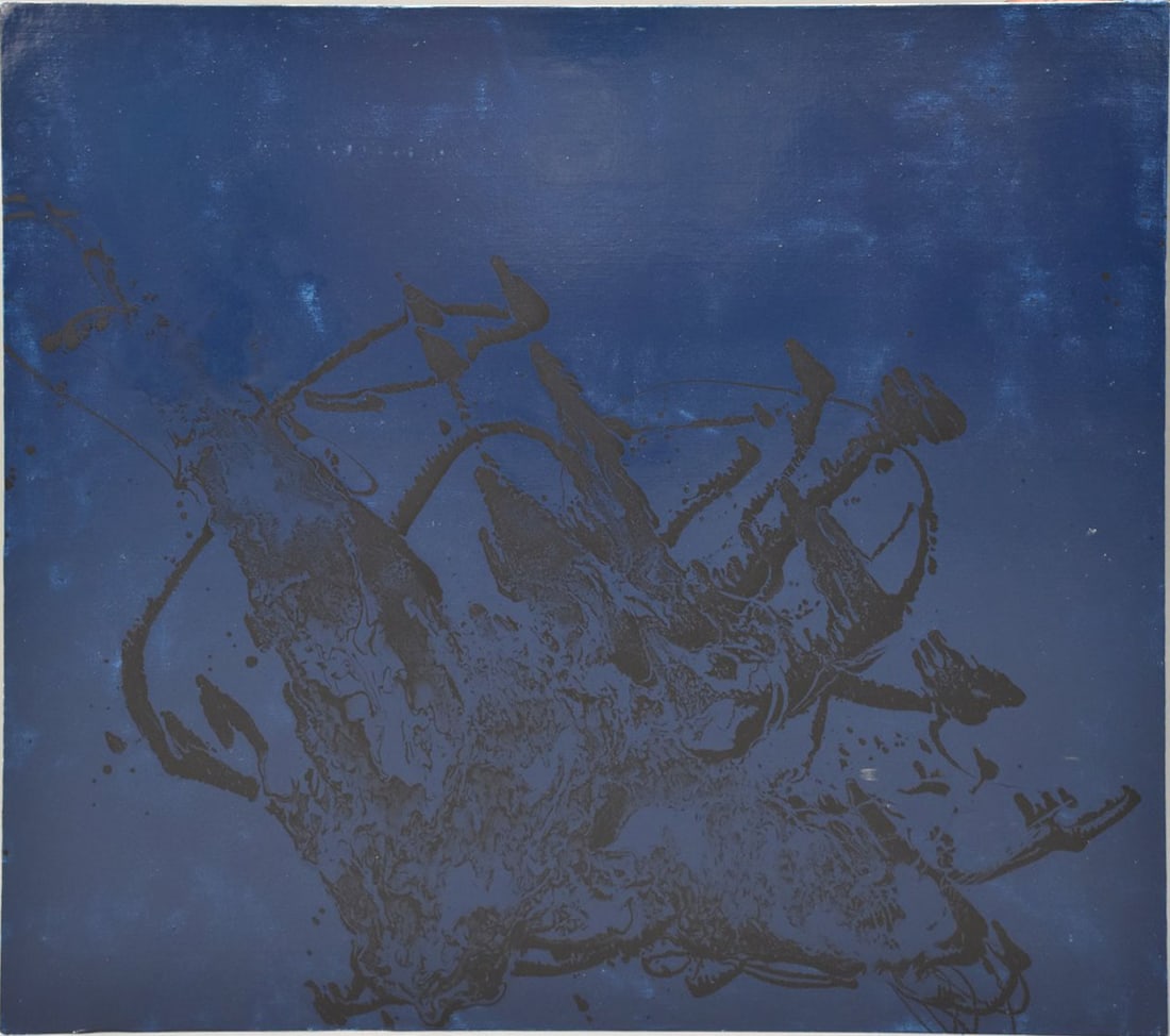 Bernhard Hildebrandt. Painting Blue and Black #5, Untitled-1998. 43 x 48 inches (1 of 7)