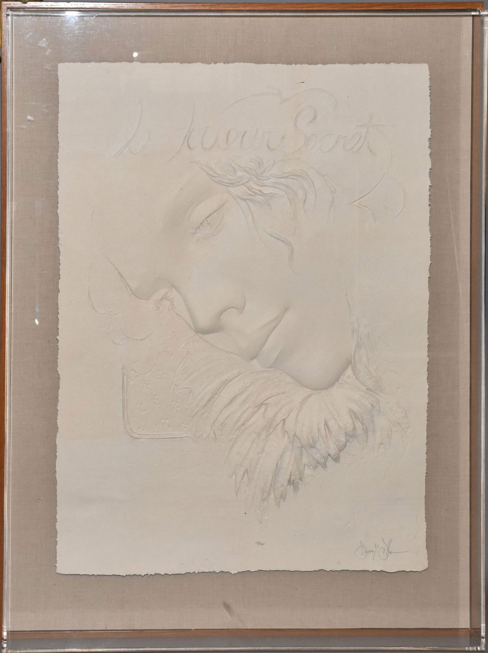 Frank Gallo (American 1933 - 2019) Cast Paper Relief Sculpture.  LE JOUER SECRET. Limited Edition (1 of 6)