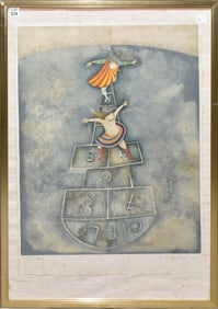 Graciela Rodo Boulanger (Bolivian, b. 1935) Hop Scotch color etching numbered edition signed (lower