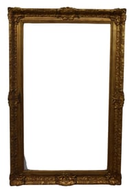 Gilt large Belgian antique frame overall size 56 1/2 x 36 1/2 inches opening 48 x 28 inches