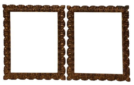 Pair of Gold carved wood frames.