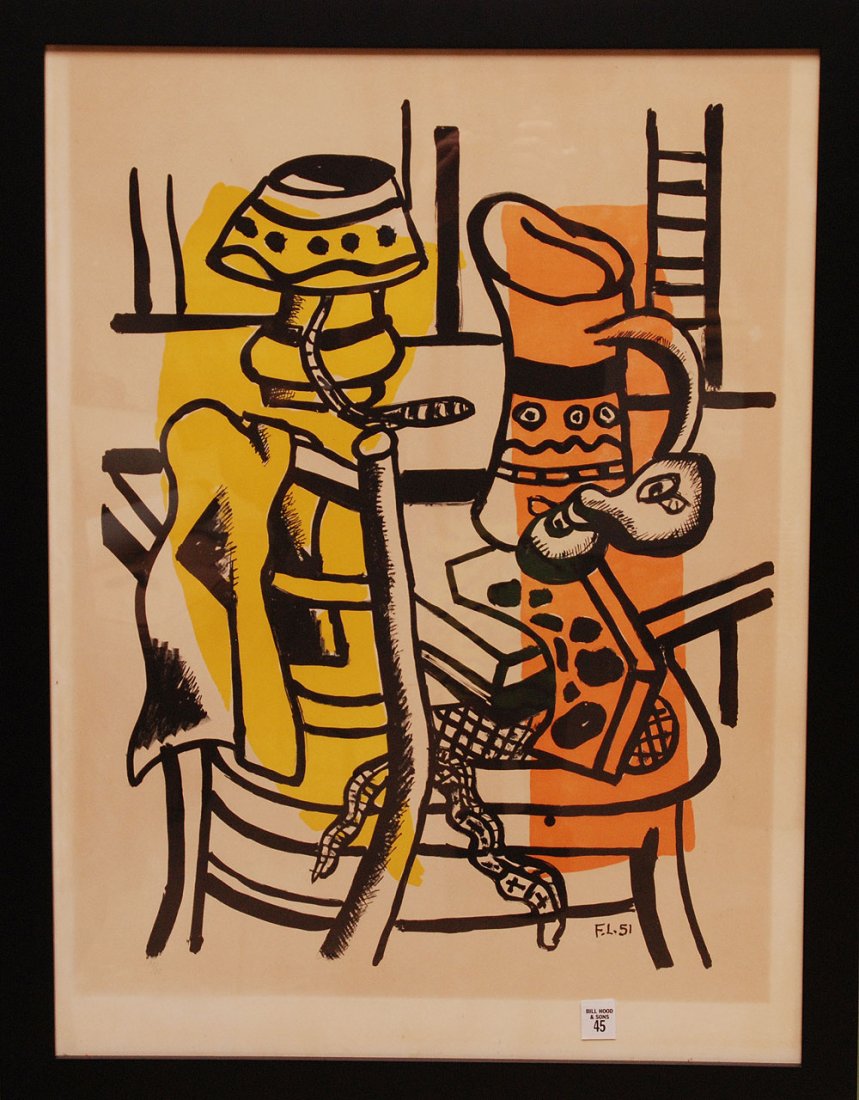 Fernand Léger (FRENCH, 1881-1955) Lithograph, F.L. 51 i: Fernand Léger (FRENCH, 1881-1955) Lithograph, F.L. 51 in the Plate, numbered 13/75