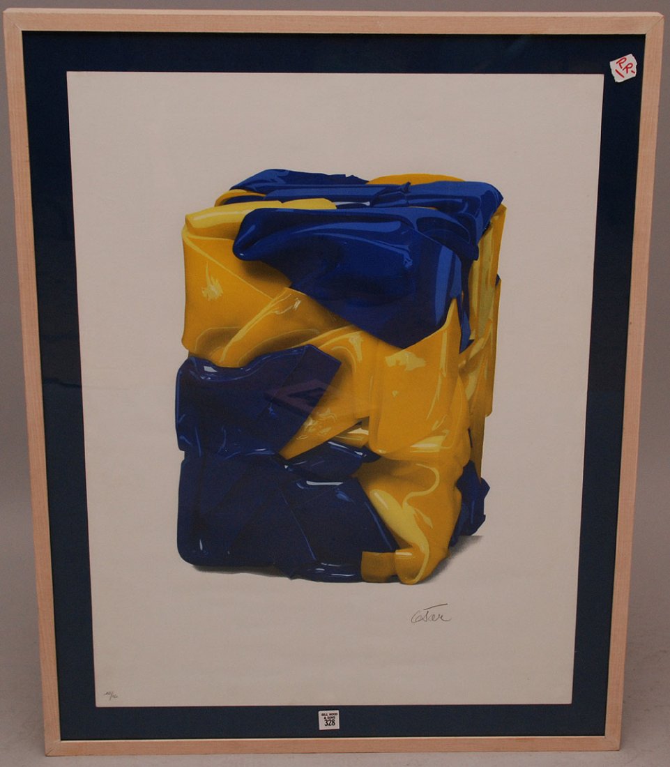 César Baldaccini (FRENCH, 1921-1998) Lithograph, ca. 19: César Baldaccini (FRENCH, 1921-1998) Lithograph, ca. 1980, "Compressed Plastic" pencil signed & numbered, 150/150, 31" x 24"