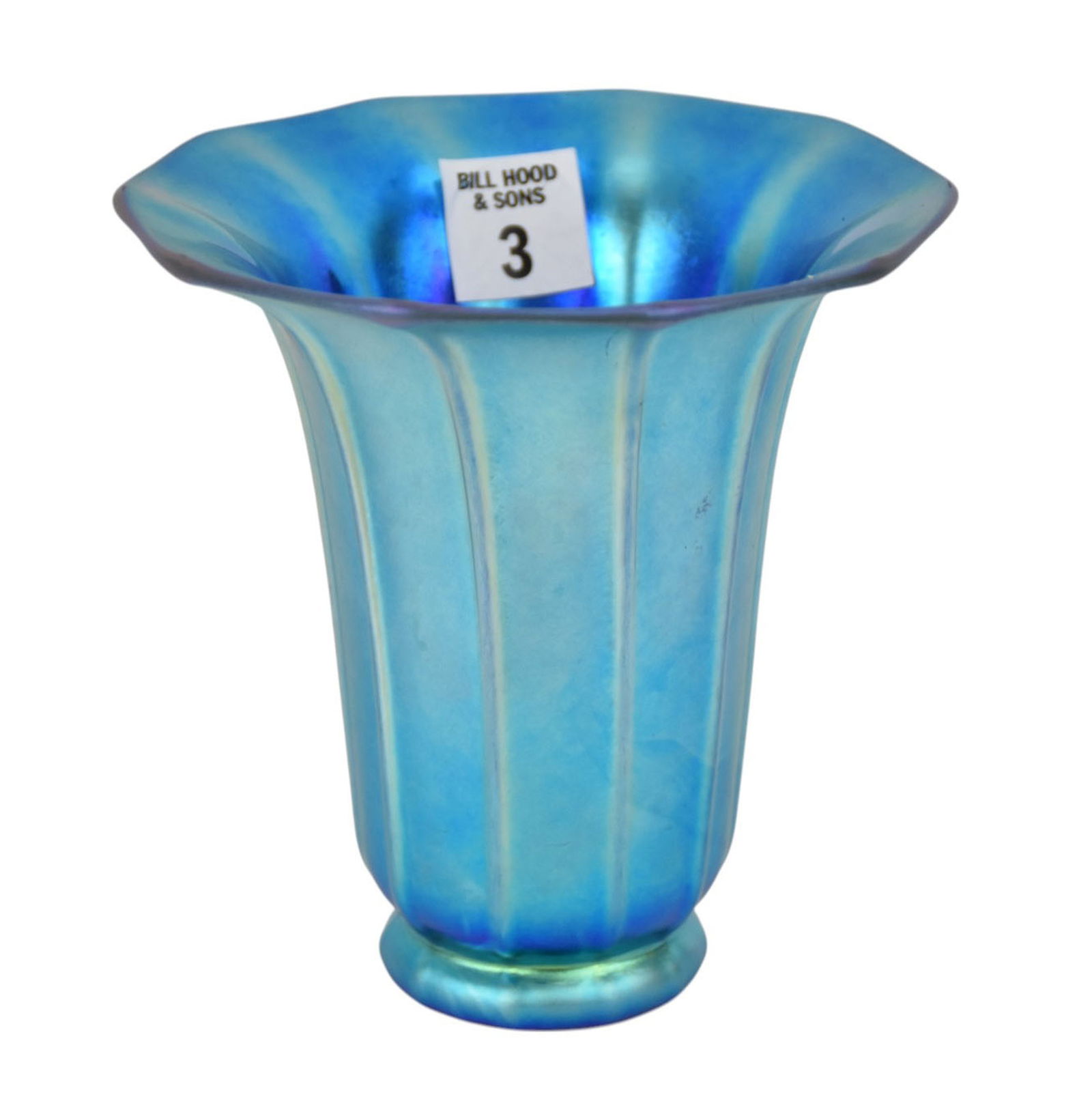 Antique Steuben Vase, Blue Aurene, 5 1/2"h x 5 1/2"w, Fine Condition