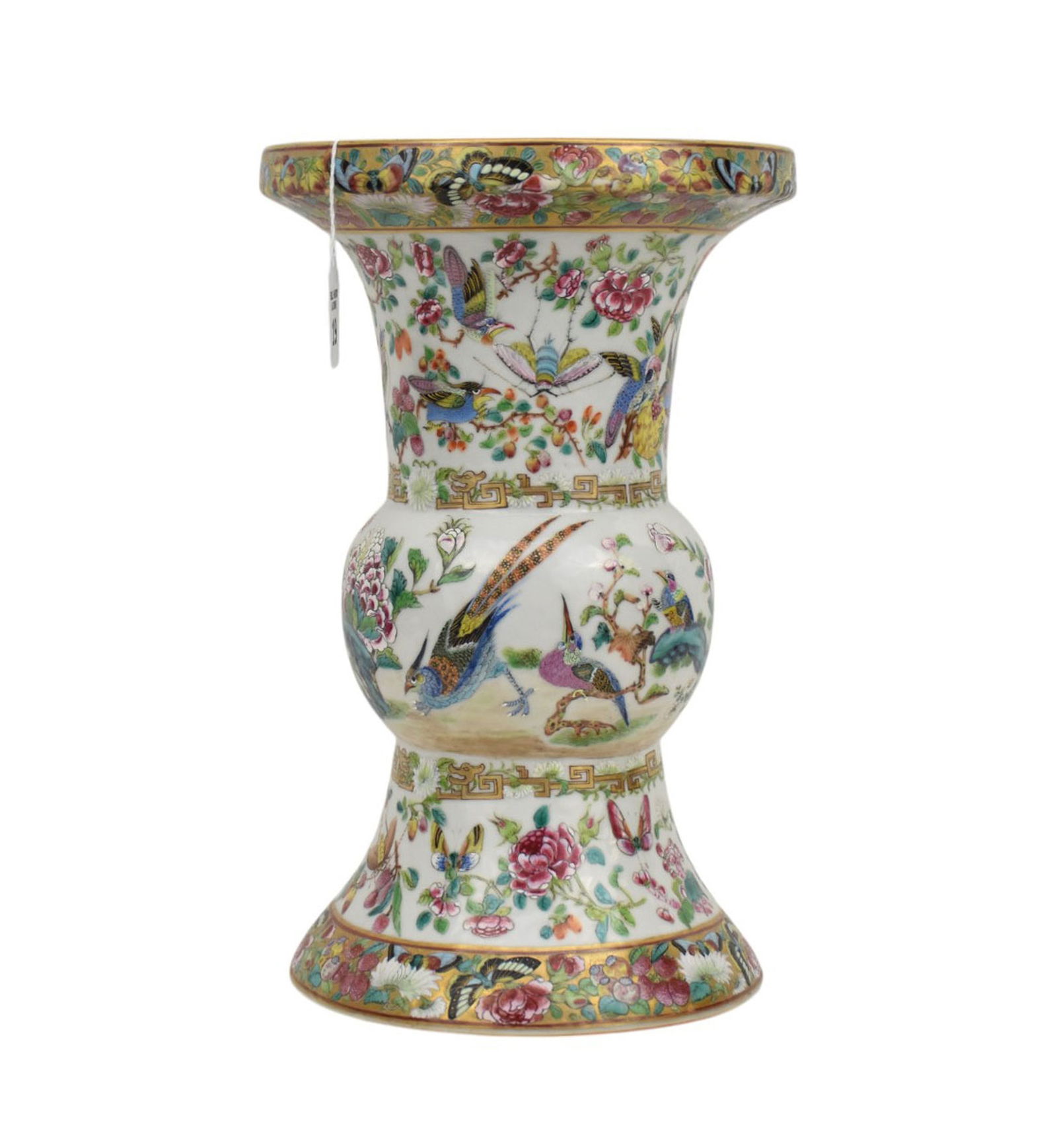 19th Century Chinese Export Rose Medallion Porcelain vase Beautiful handpainted birds and flower (1 of 11)