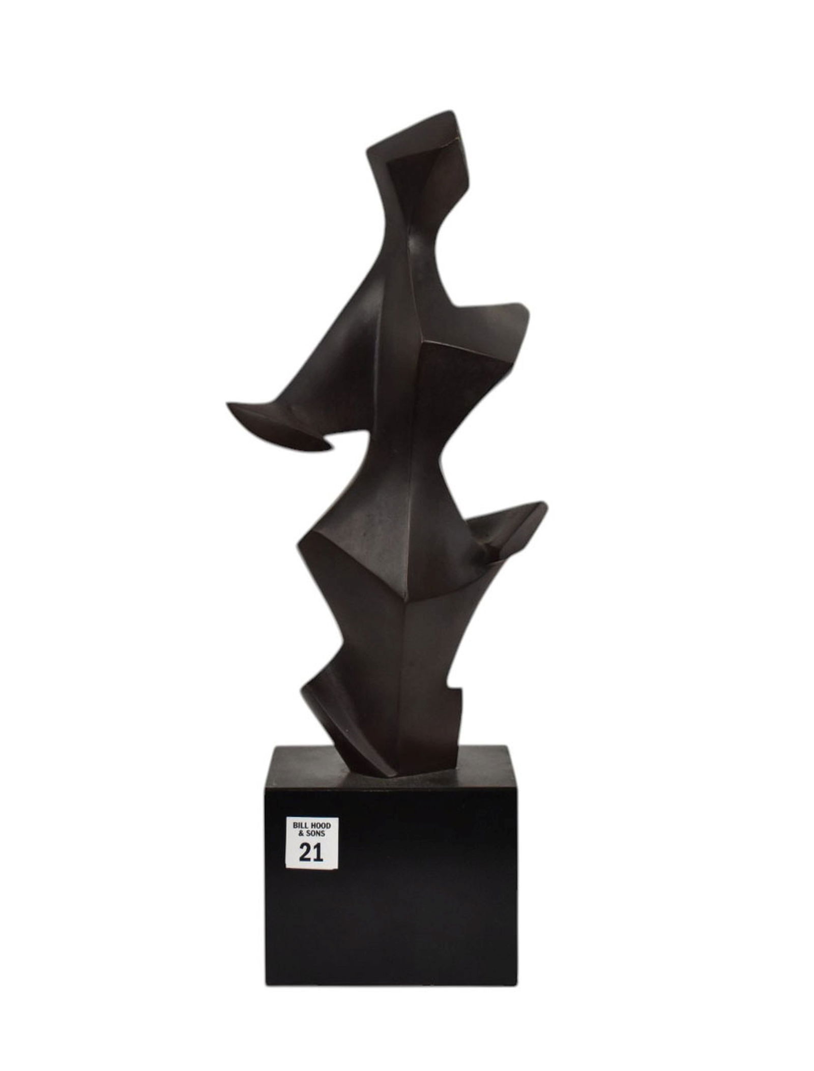 IRENE HAMAR (NEW YORK/ BRAZIL1909 - 1973)  BRONZE ABSTRACT FIGURE On wood base. Signed I. HAMAR (1 of 7)
