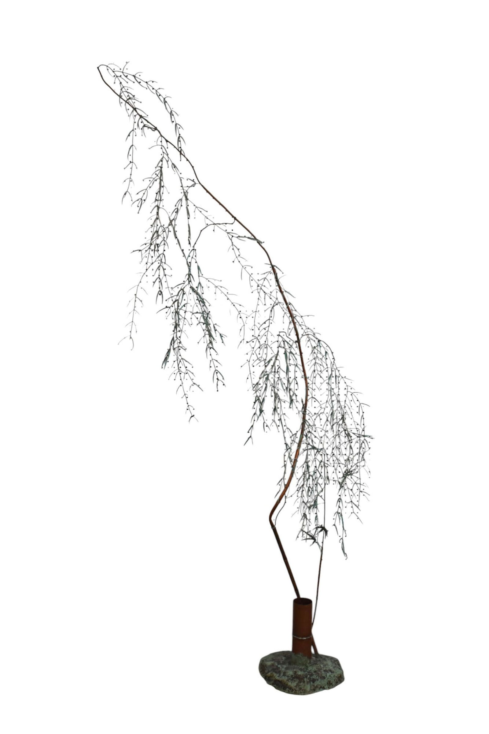 Large life size Copper faux bamboo tree sculpture appox 91" high x 18" wide (does bend and could be (1 of 4)