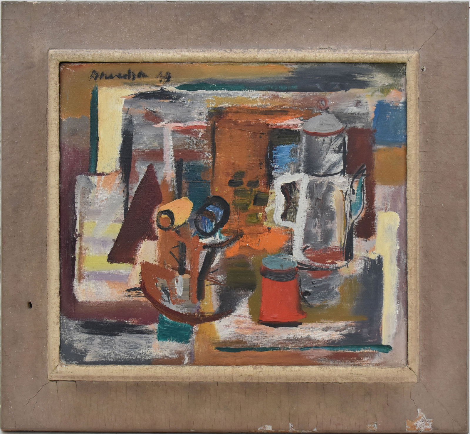 Morris Davidson (Am. 1898 - 1979) Oil on Canvas, oil on canvas sign lower right dated 49, still life (1 of 5)