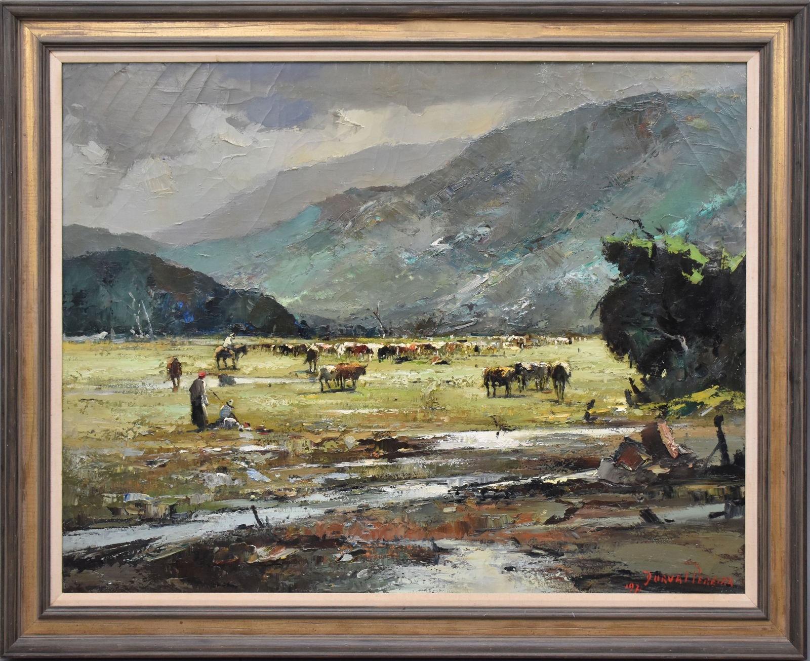 Duval Pereira (20th Century Brazilian) landscape signed and did. 1971, painting size 35 1/2 x 47 (1 of 6)