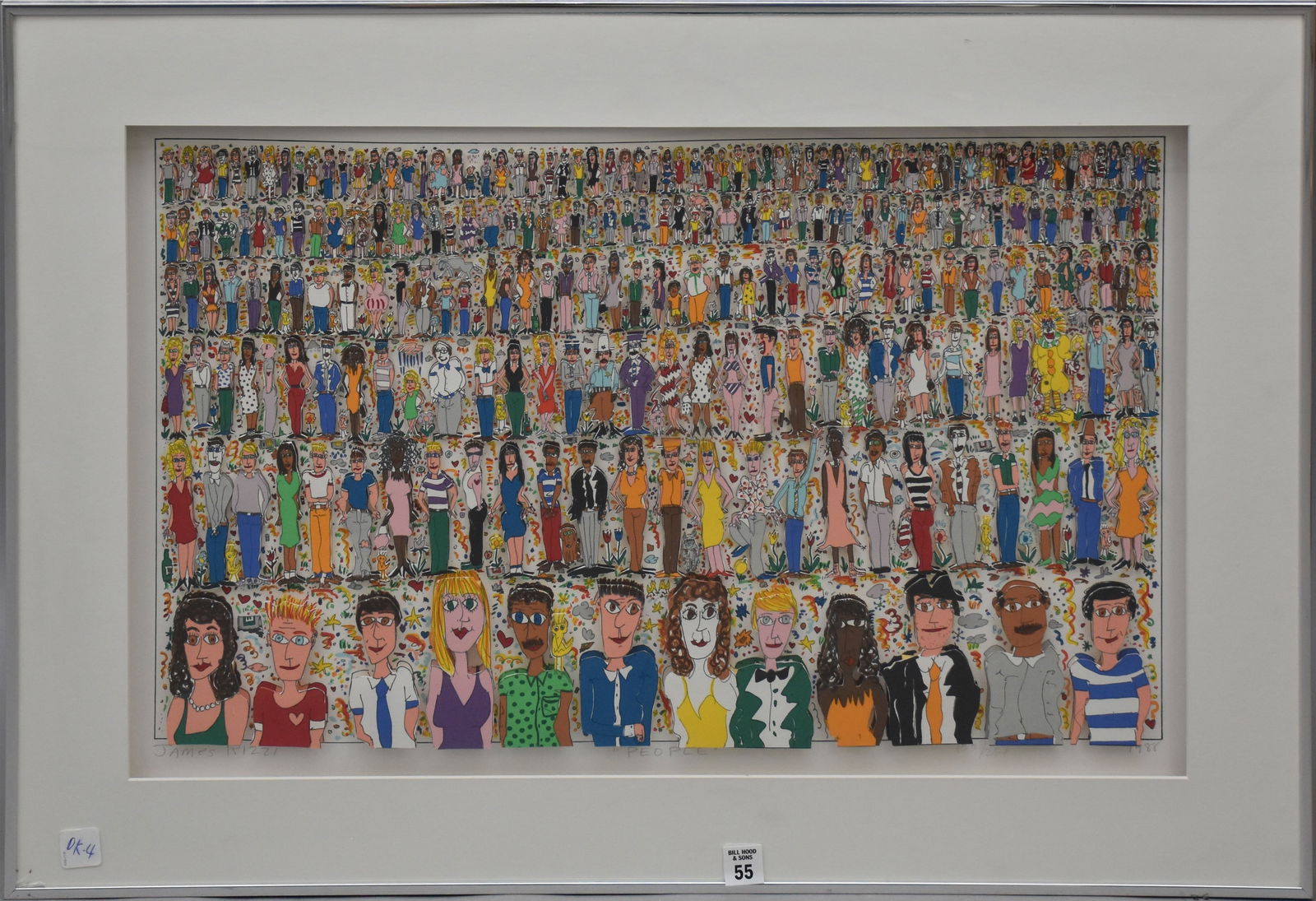 James Rizzi people 3-D cut out lithograph edition 155/250 dated 1988,site size 27 x 17 overall (1 of 9)