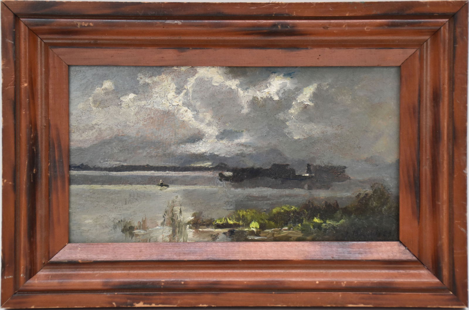 Attributed to: Eugène Louis Boudin (French, 1824-1898) Oil on Board, LANDSCAPE, 5-1/2 x 10 inches. (1 of 5)