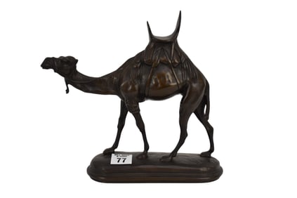 Bronze Camel, Signed Bayre, 8"h x 8"w
