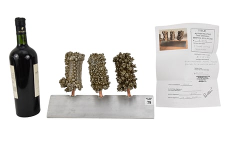 Bertoia Sculpture,3 trees on a Mountain Electroplated Monel Trees Bolted to Aluminum Angle, Comes