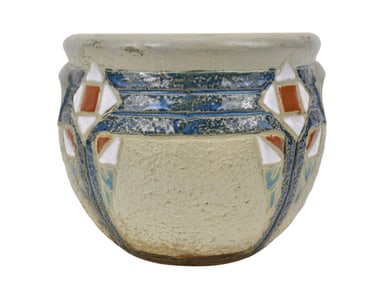 Vintage Roseville Mostique Jardiniere, 7"h x 7 1/2"w, Fine Condition