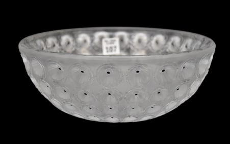 Lalique Crystal Bowl "Nemours", fine condition, 4"h x 10"w