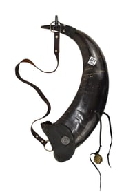 Harley Davidson Leather Viking Style Drinking Horn with Strap & Bell 19"L