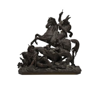 'Louis XI Et Quentin Durward' French Bronze Group, 19th Century - French. C. 19th century. After a