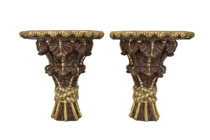 Pr. Plaster Decorative Wall Brackets, 21"h x 15"w