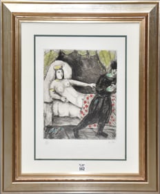 Marc Chagall (French, 1887-1985) Lithograph, Potiphar’s wife color etching, pencil sign lower