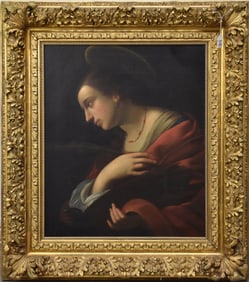 Antique Painting in Old Master style of Carlo dolci, St. Mary Magdalene oil on relined canvas,